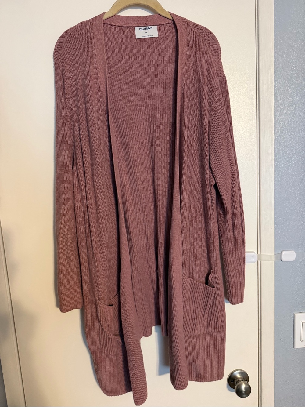 Old Navy Dusty Rose Open-Front Ribbed Cardigan